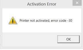 printer not activated error code 30 sage